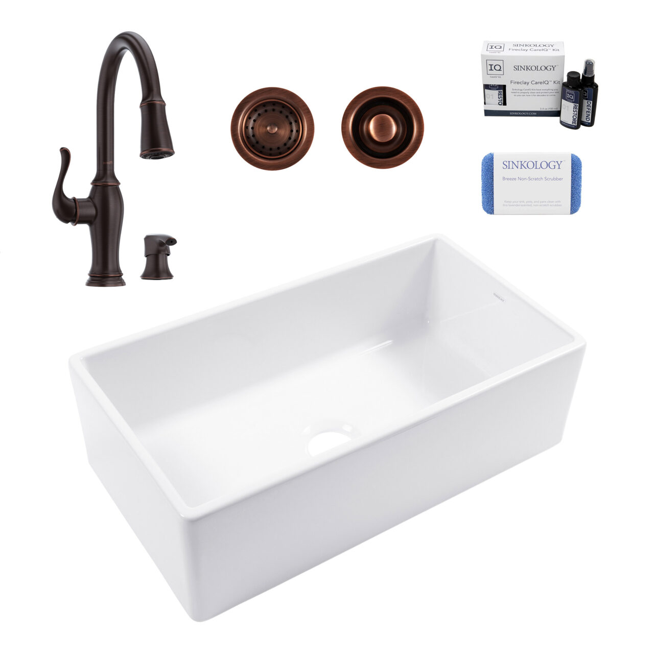 Austen 33" Fireclay Sink with Bronze Maren Faucet