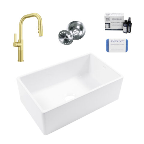 Austen 30" Fireclay Sink with Gold Montay Faucet