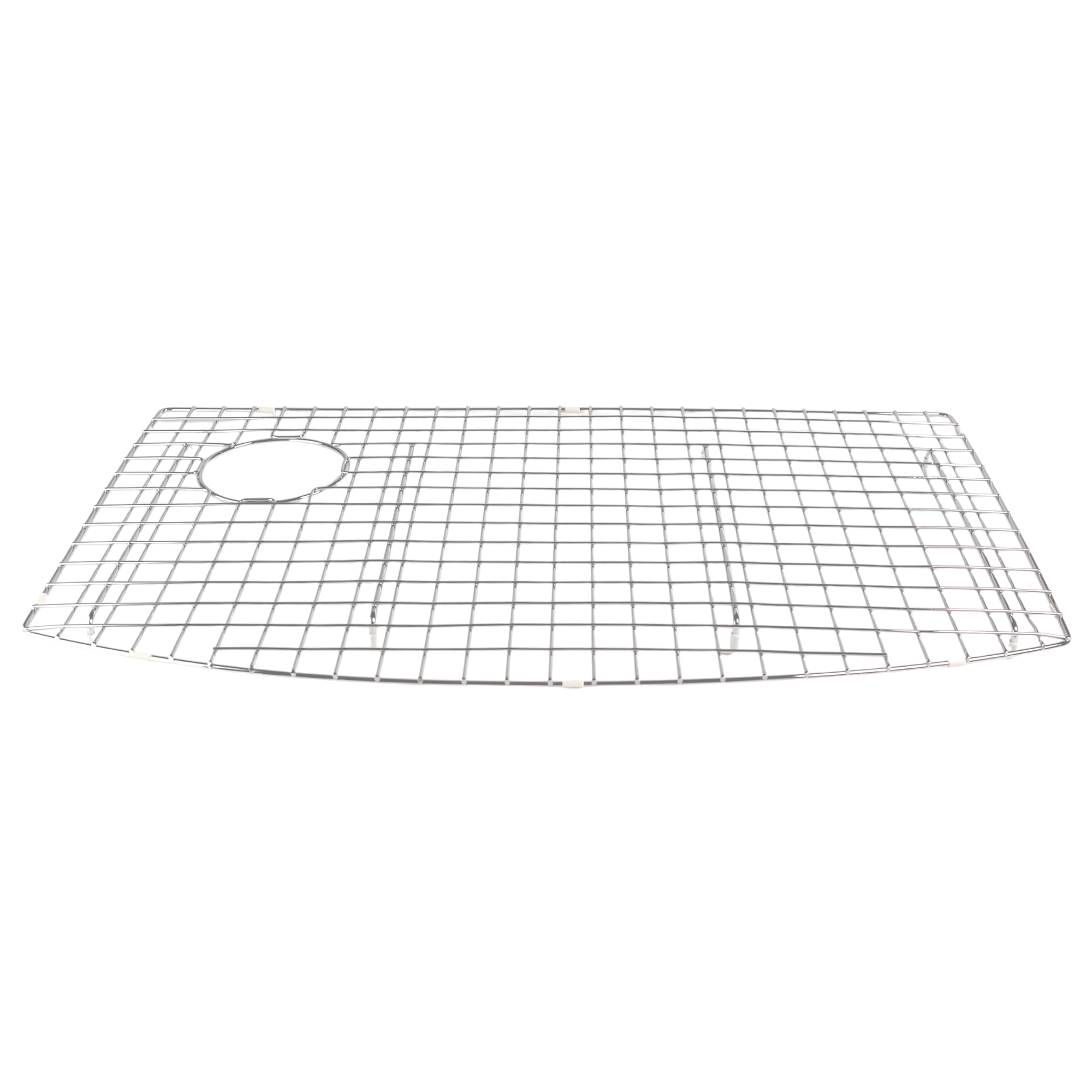 stainless steel bottom grid for bow front curved kitchen sink with rear offset drain